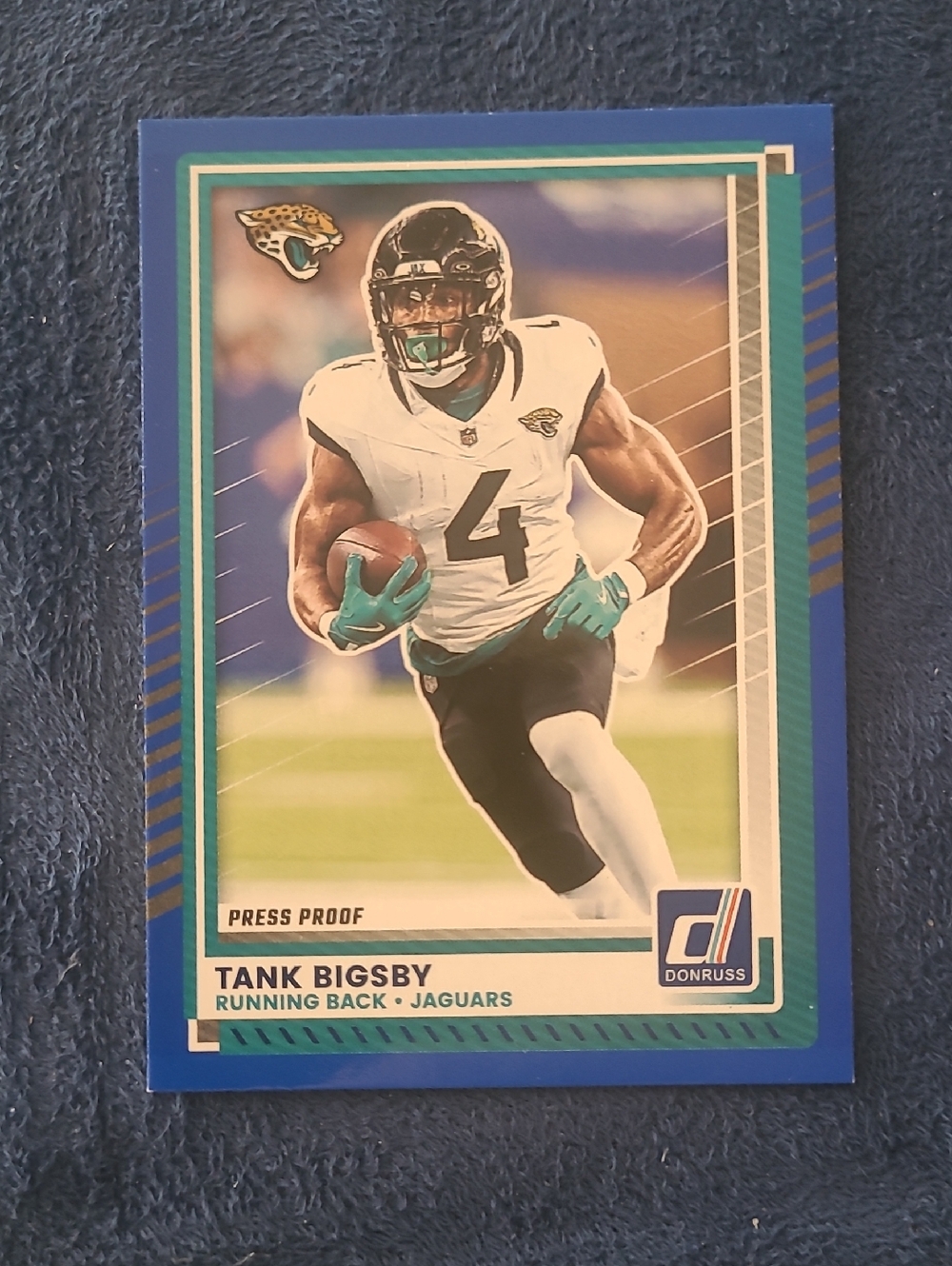 Tank Bigsby Donruss Football Card - Press Proof Blue